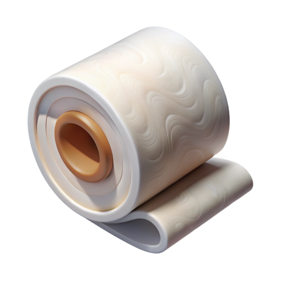 wonderful minimalist Toilet Paper Roll White Soft Transparent Background premium png
