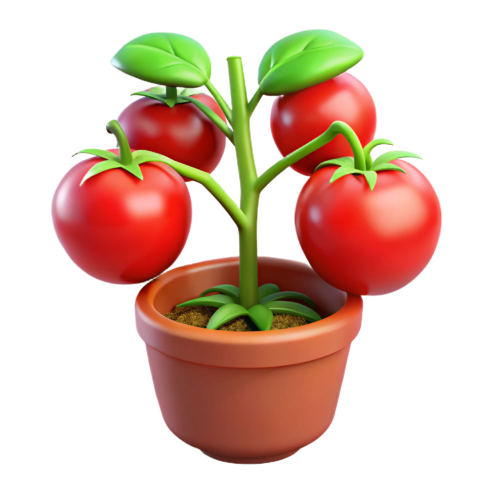 wonderful minimalist Tomato Plant with Ripe Tomatoes Cutout premium png