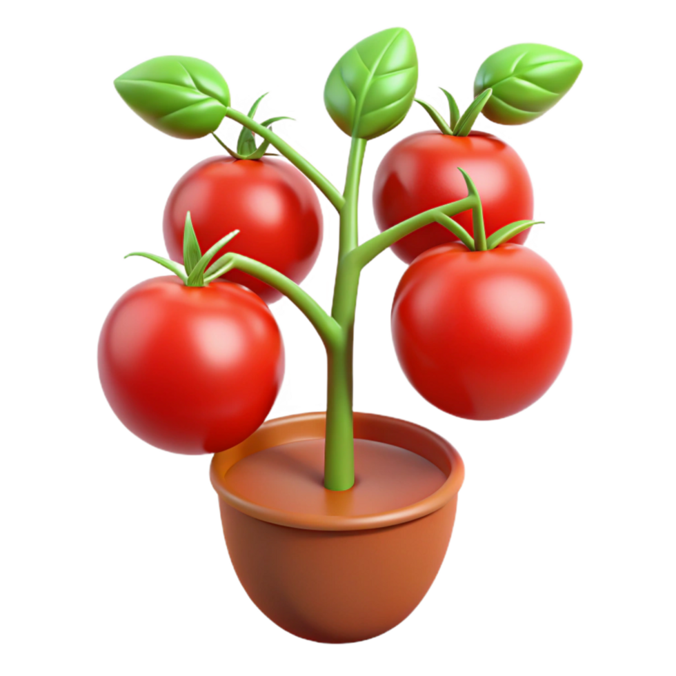 elegant artistic Tomato Plant with Ripe Tomatoes Cutout exclusive png