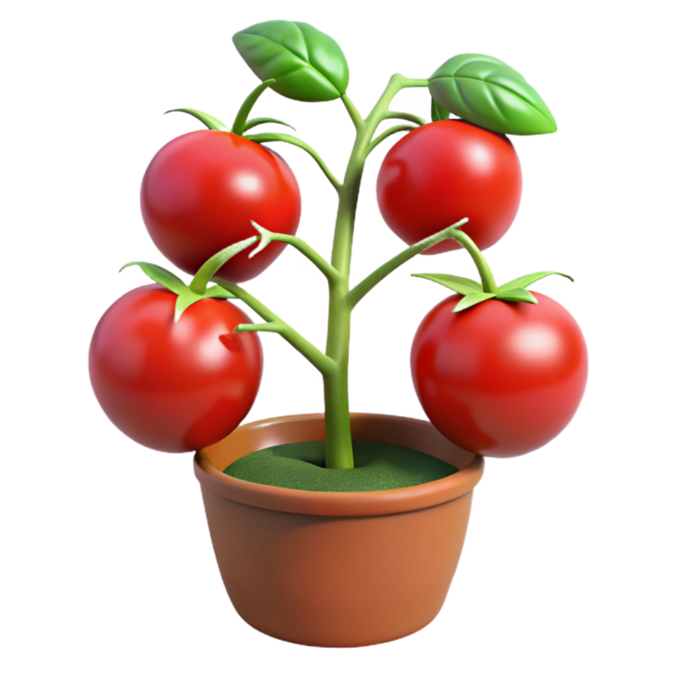 serene minimalist Tomato Plant with Ripe Tomatoes Cutout genuine png