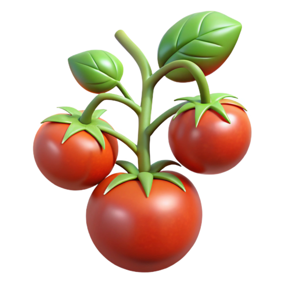 impressive minimalist Tomato Plant with Ripe Tomatoes Cutout high resolution png