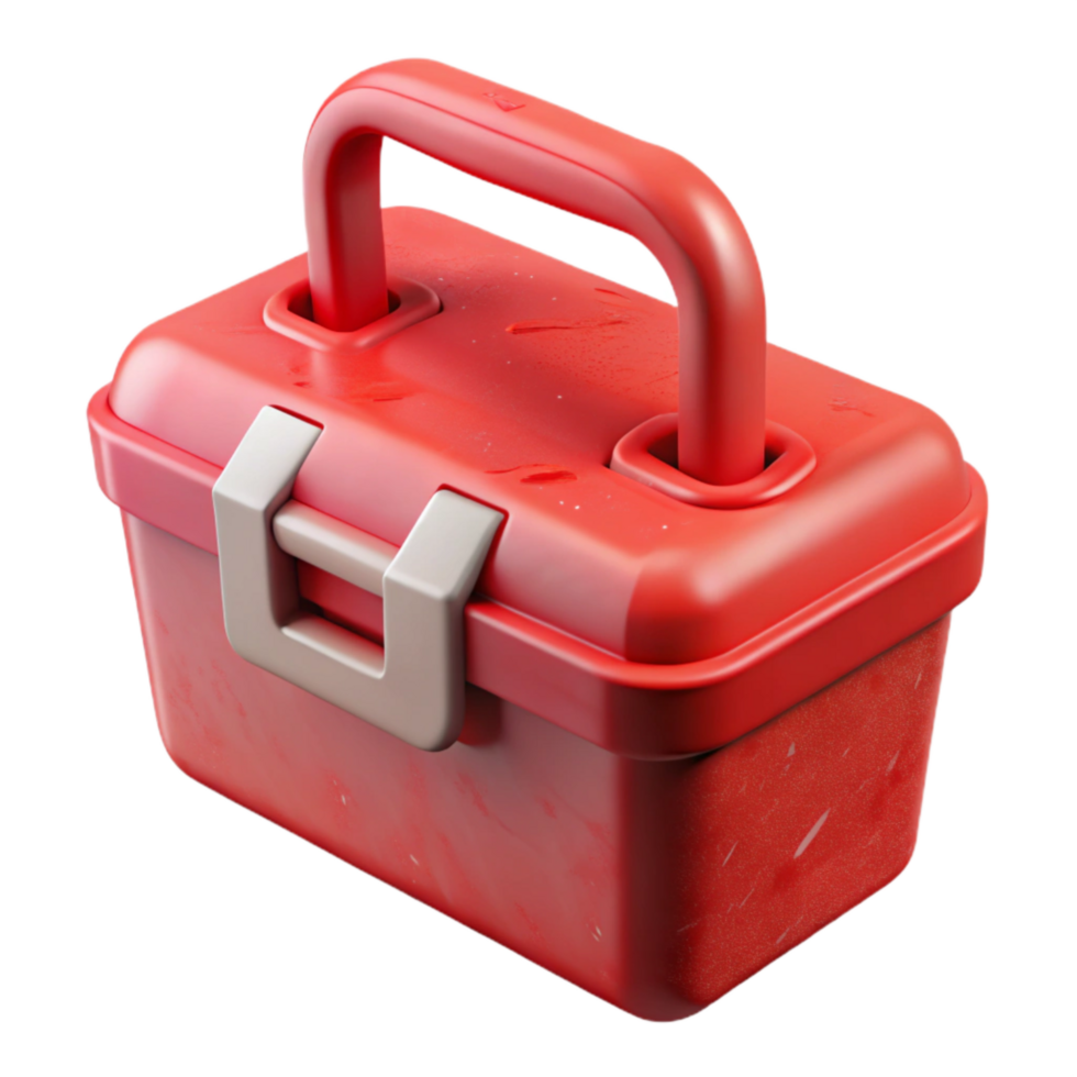 wonderful abstract Toolbox Red Plastic with Handle Cutout premium png