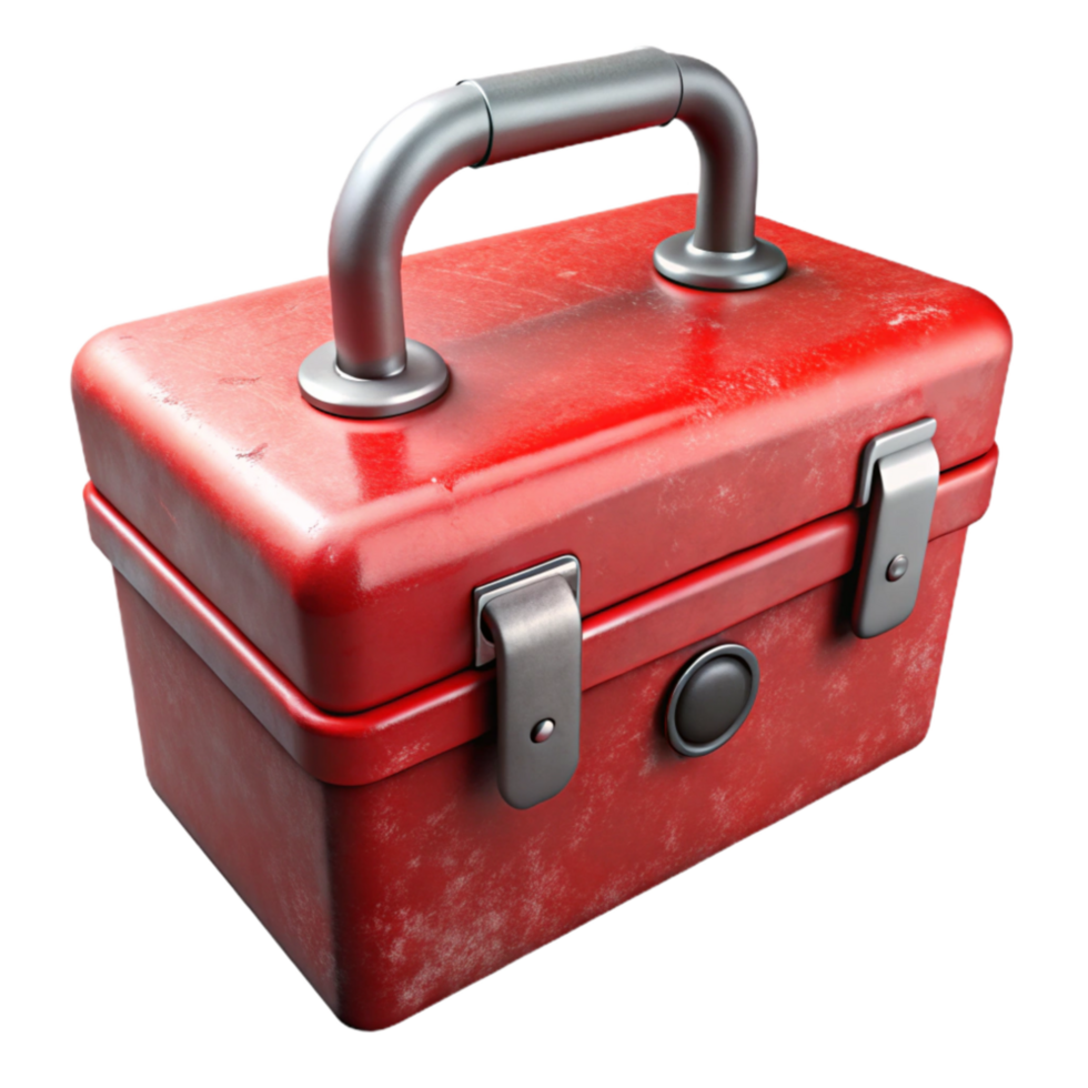 elegant artistic Tool Box Metal Red Isolated high quality png