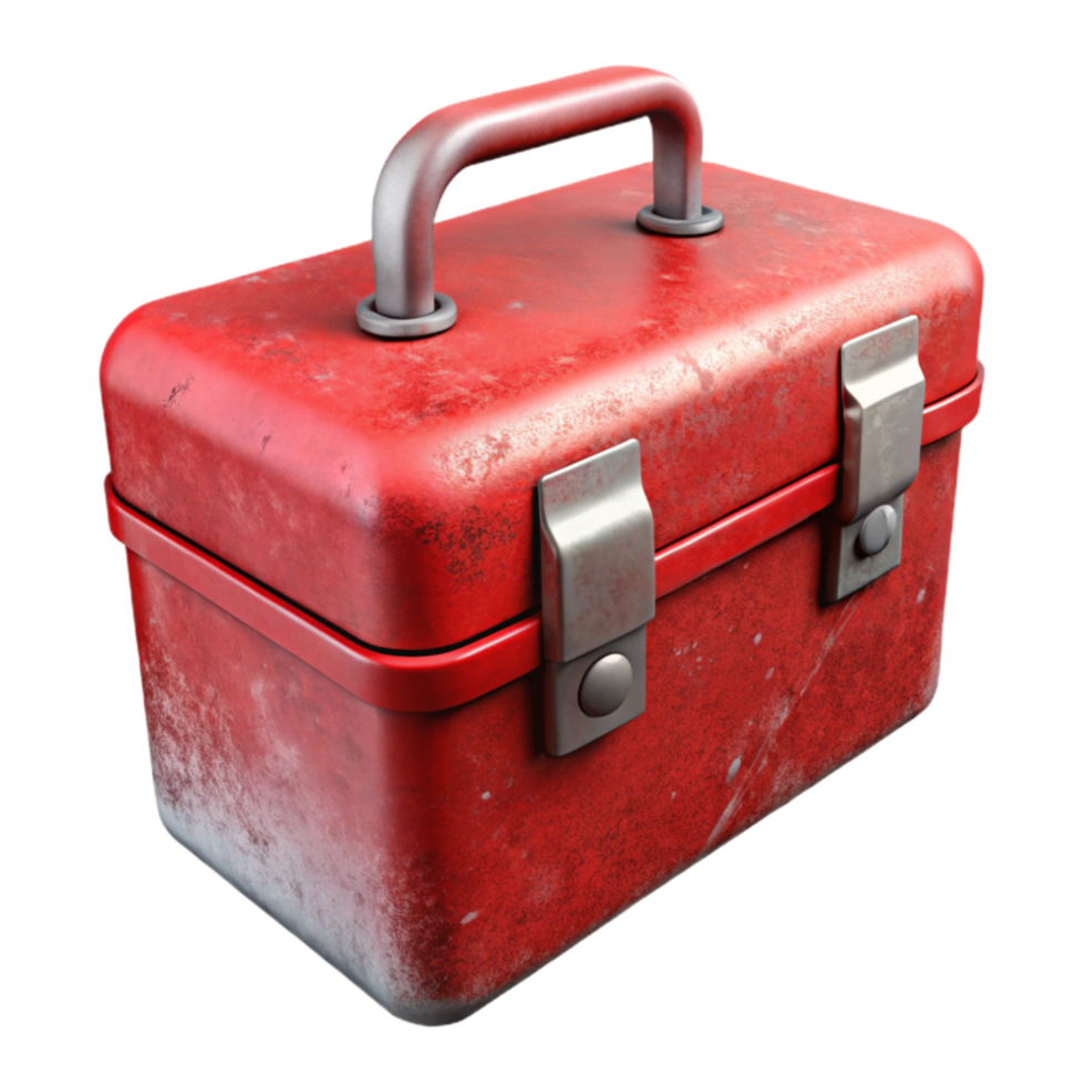 magnificent minimalist Tool Box Metal Red Isolated genuine png