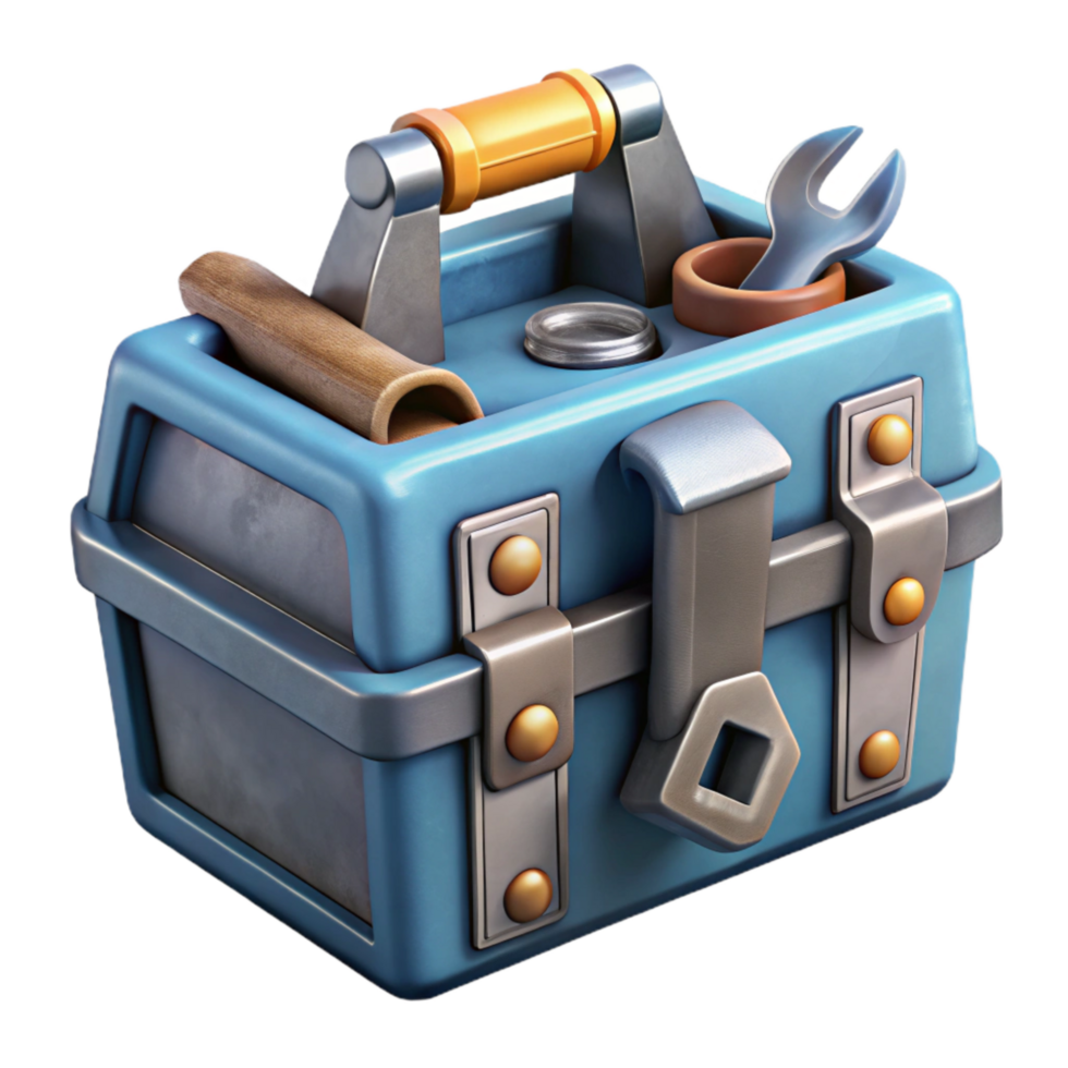 serene abstract Toolbox Metal with Tools Isolated Element premium png