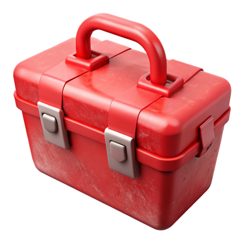 stunning modern Toolbox Red Plastic with Handle Cutout professional png