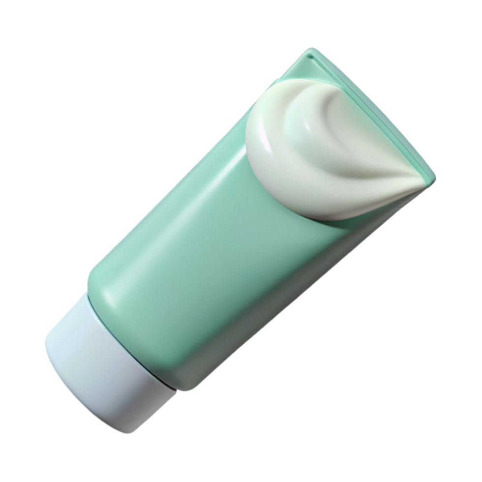vibrant minimalist Toothpaste Tube White Minty Isolated on Transparent Background genuine png