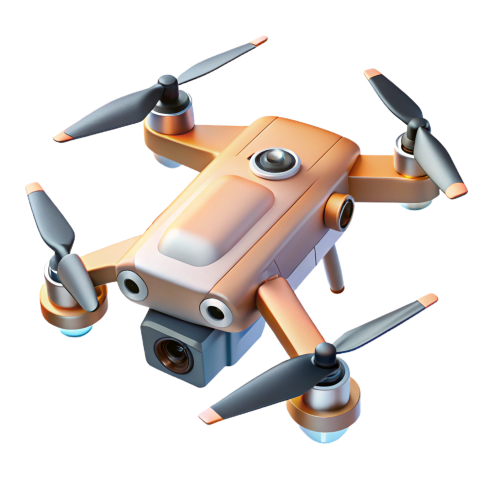 beautiful creative Top View Commercial Drone with Camera Transparent Background detailed png