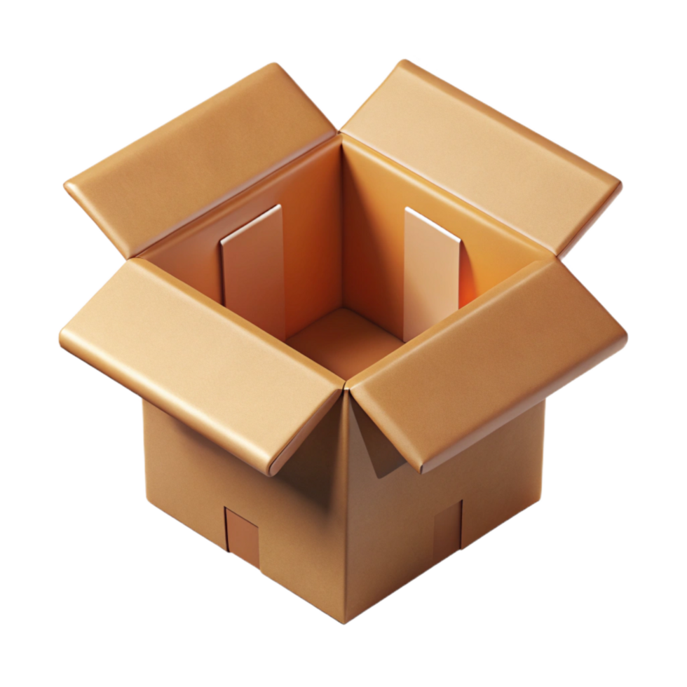 elegant creative Top View of Open Shipping Box Cutout detailed png