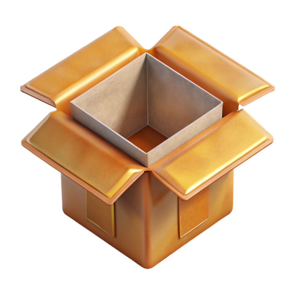 beautiful artistic Top View of Open Shipping Box Cutout png