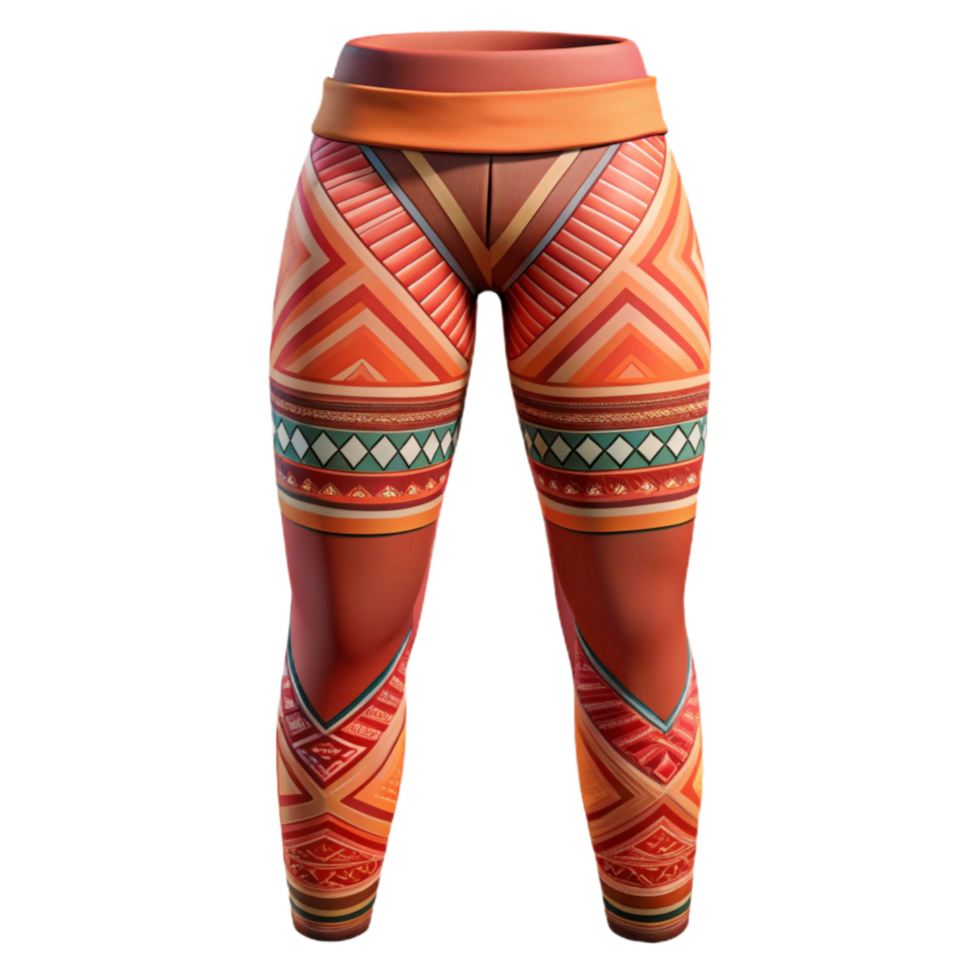 beautiful modern Tribal Patterned Leggings Isolated Flatlay exclusive png