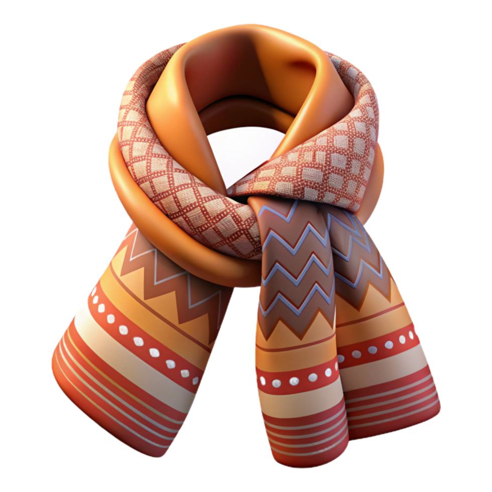 beautiful vintage Tribal Patterned Scarf Isolated Flatlay png