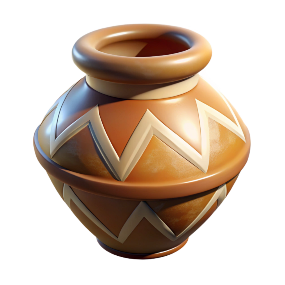 impressive rustic Tribal Pottery Shard Isolated Element premium png