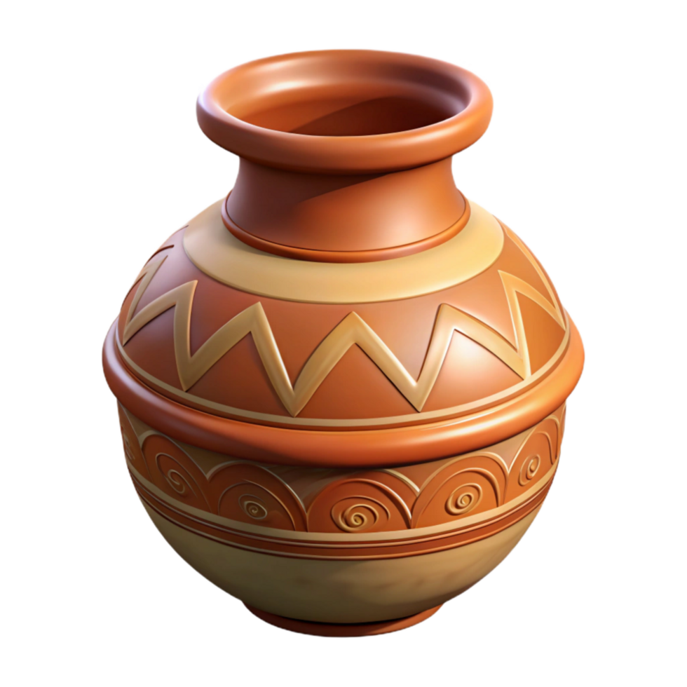 stunning artistic Tribal Pottery with Design Isolated Element genuine png