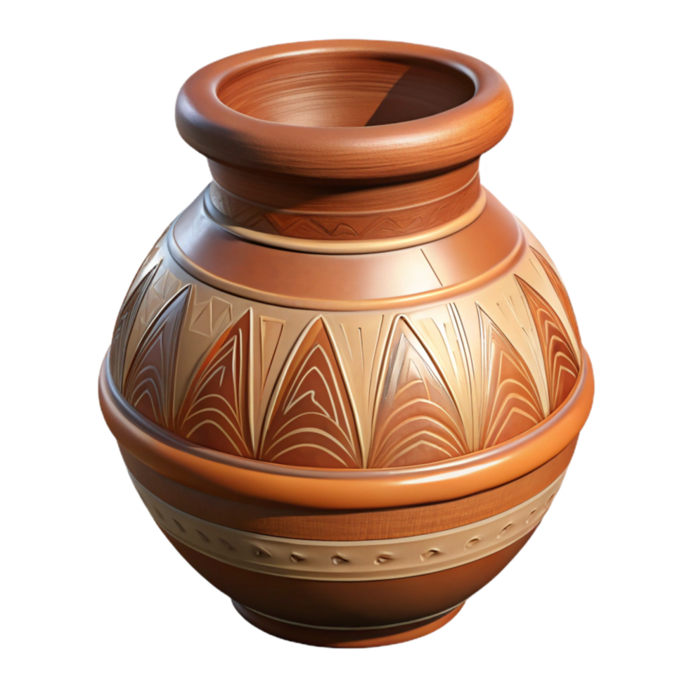 dramatic contemporary Tribal Pottery with Design Isolated Element detailed png
