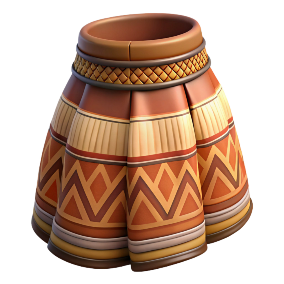 serene classic Tribal Print Skirt Earth Tones Isolated Element premium png