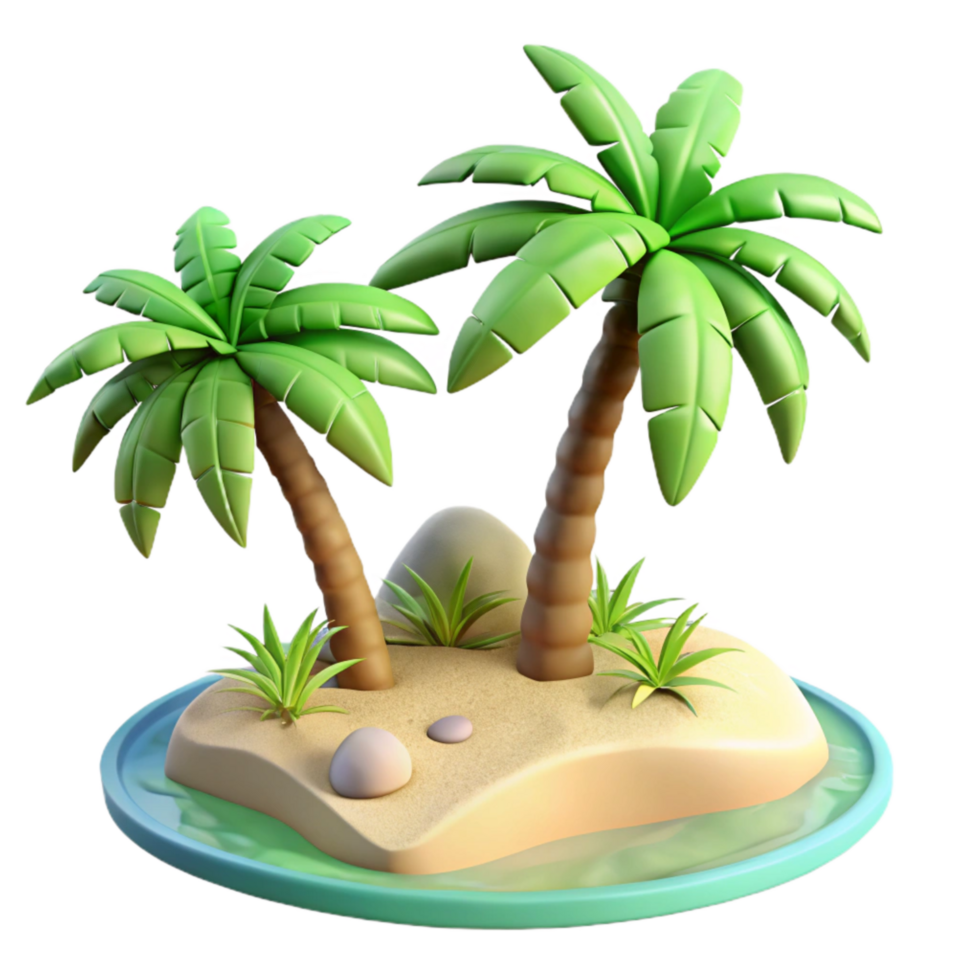 magnificent traditional Tropical Beach with Palm Trees Aerial View Isolated high resolution png