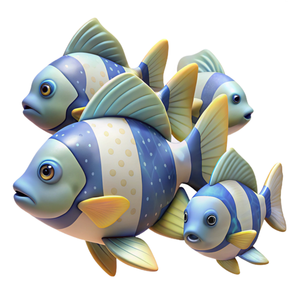 serene traditional Tropical Fish School Transparent Background detailed png