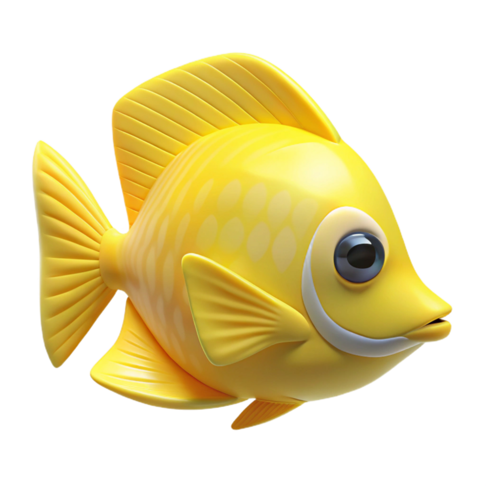 serene modern Tropical Fish Single Yellow Transparent Background original png