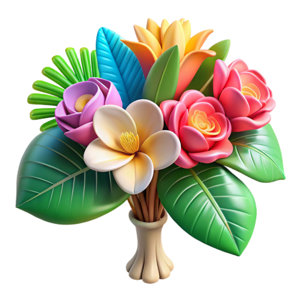 vibrant traditional Tropical Flowers Bouquet Vibrant Colors Transparent png