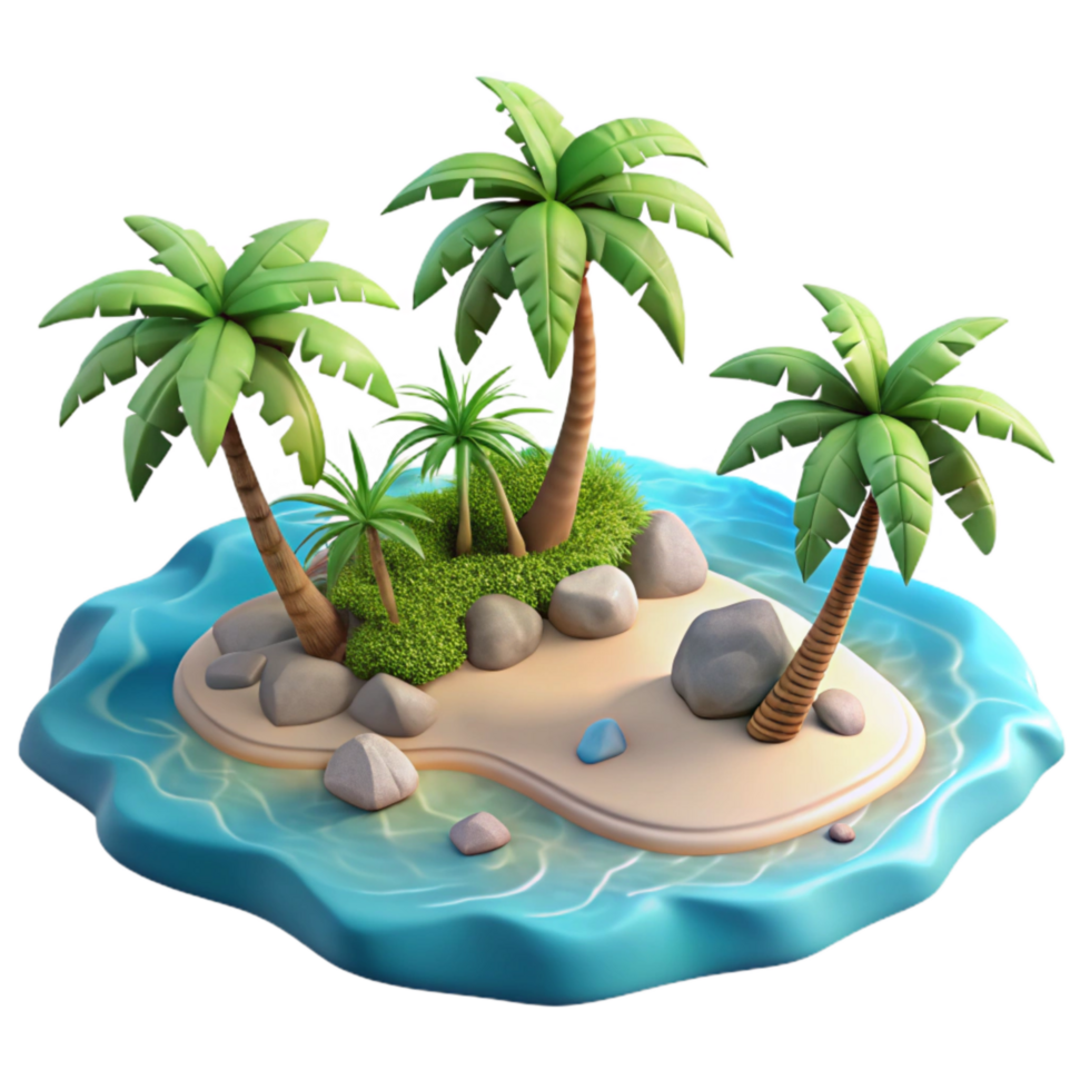 magnificent creative Tropical Island Paradise Aerial View Isolated genuine png