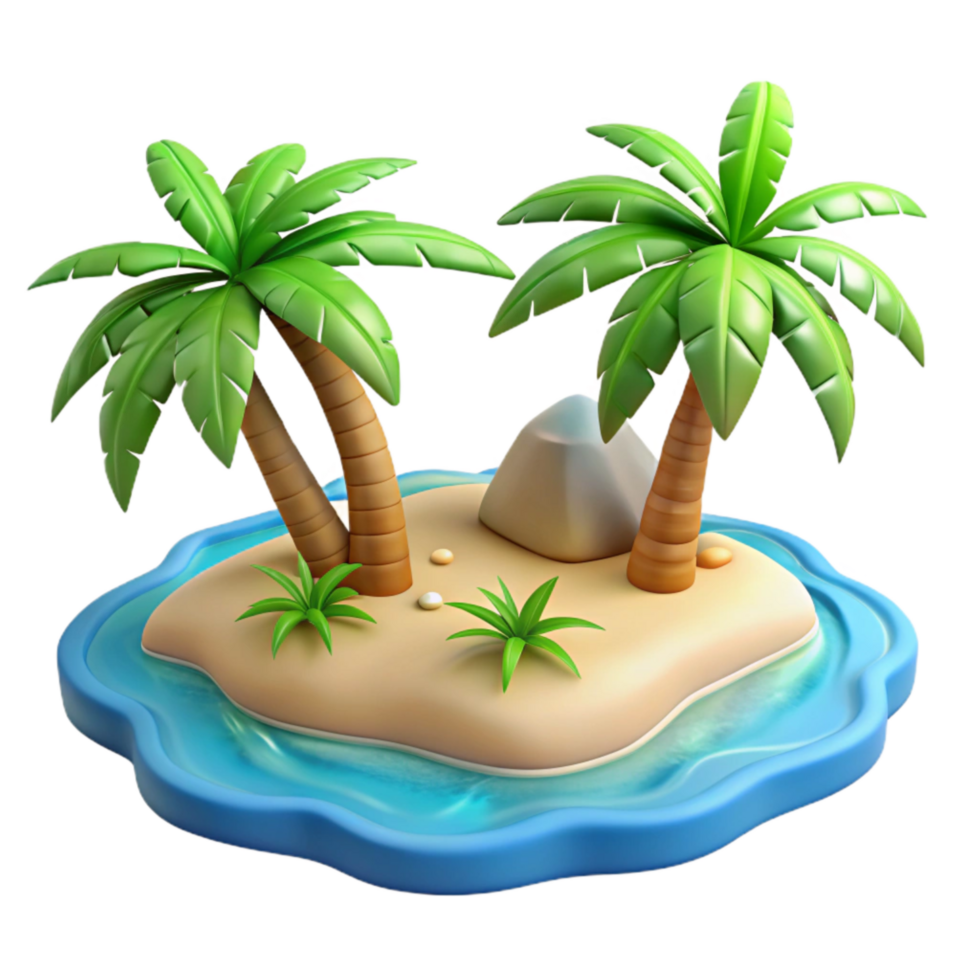 magnificent abstract Tropical Island Paradise Cutout on Transparent Background png
