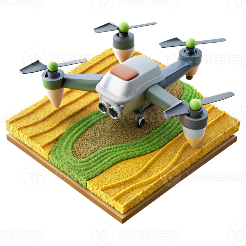 serene rustic Uav Surveying Agricultural Field Top Down View exclusive png