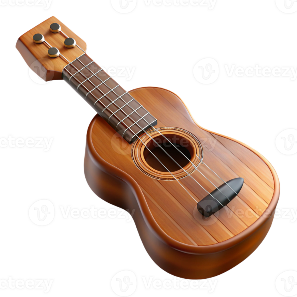 impressive rustic Ukulele Brown Finish Transparent Background Cutout premium png