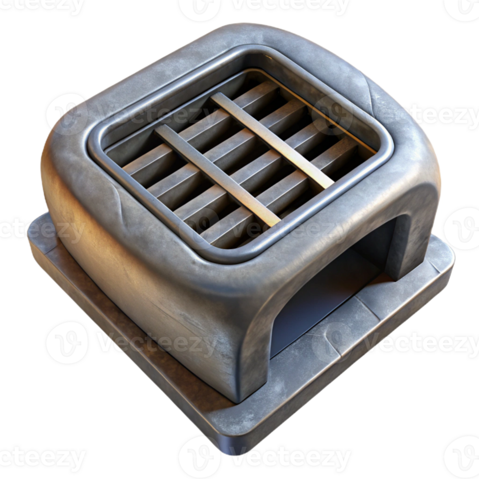 elegant traditional Underground Bunker Ventilation Grate Metal Cutout premium png
