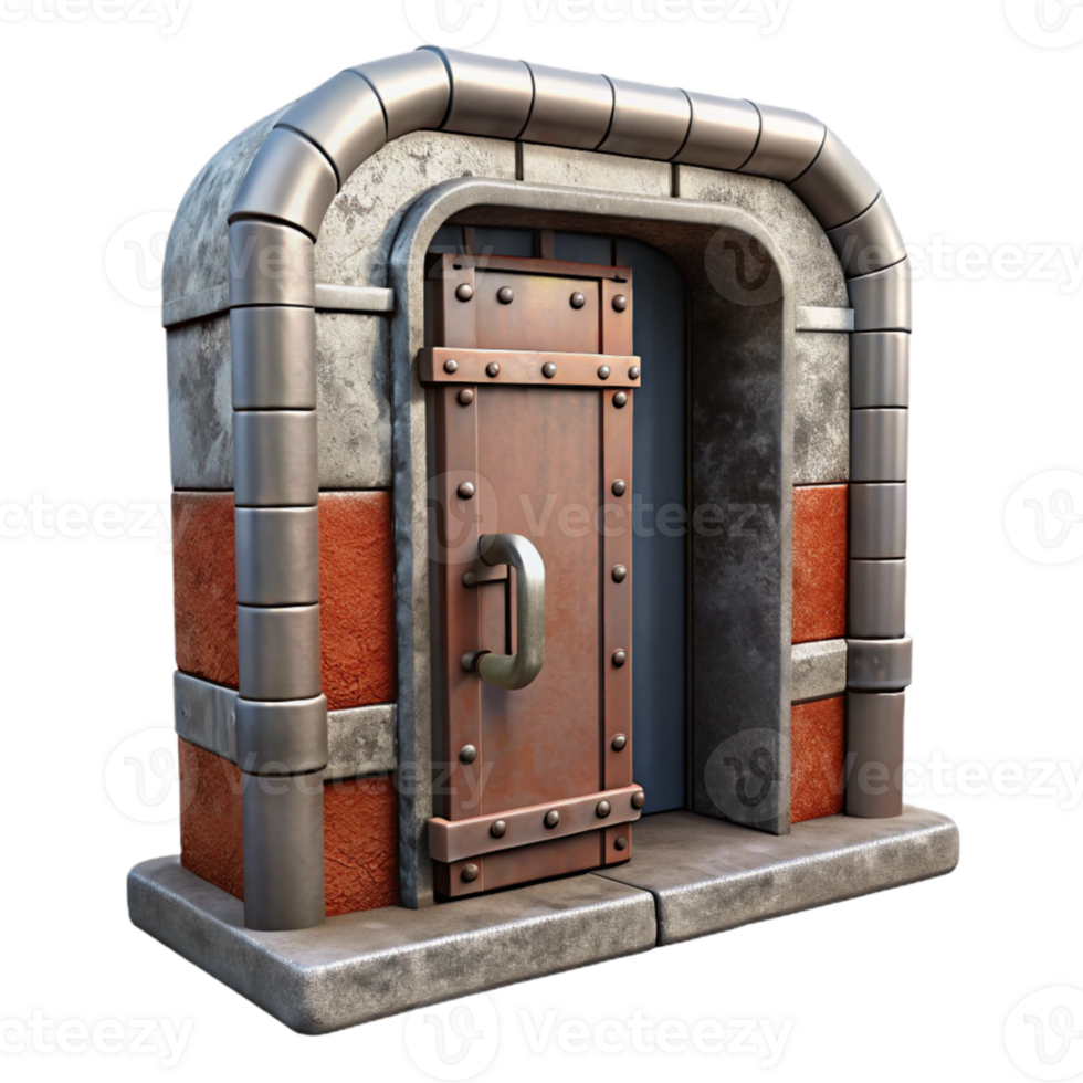 extraordinary minimalist Underground Bunker Steel Door Cutout detailed png