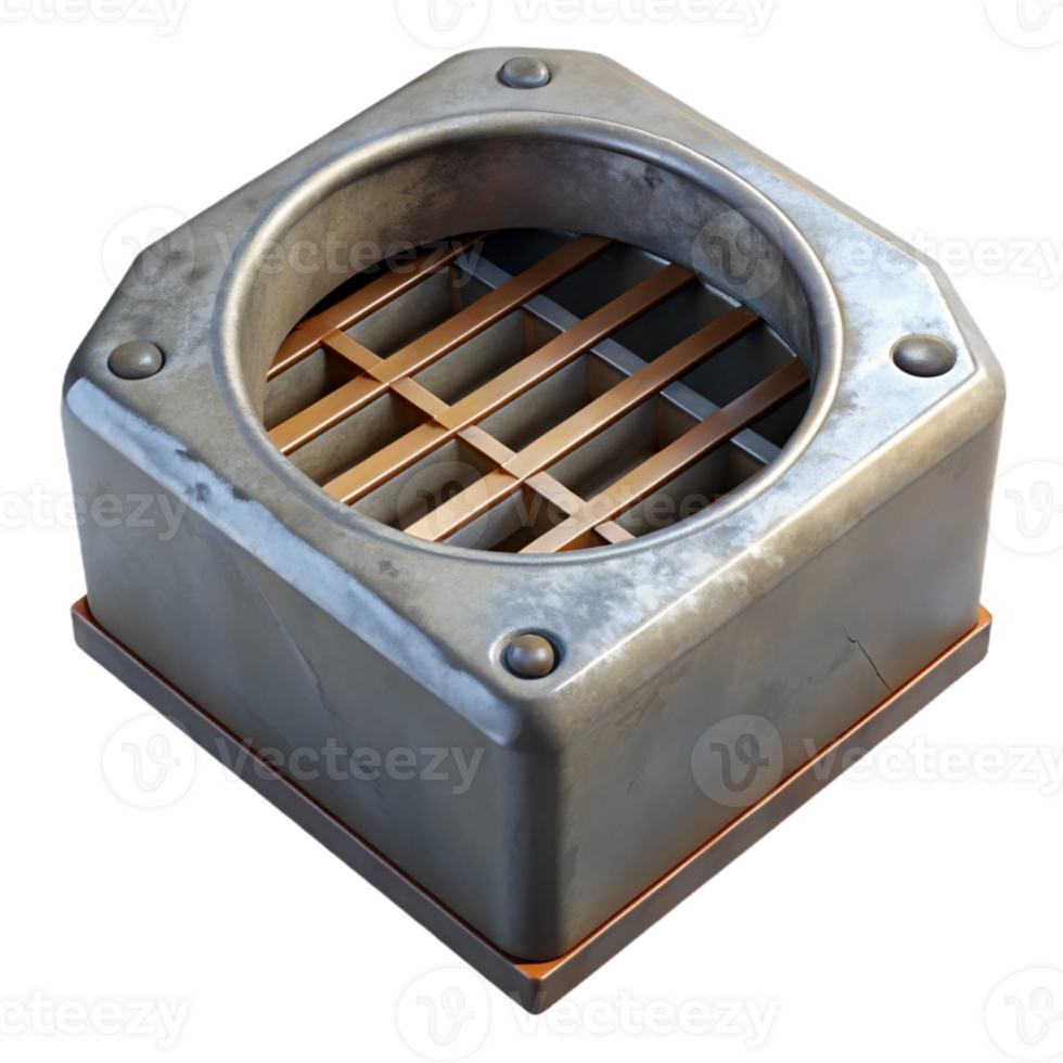 magnificent artistic Underground Bunker Ventilation Grate Metal Cutout professional png