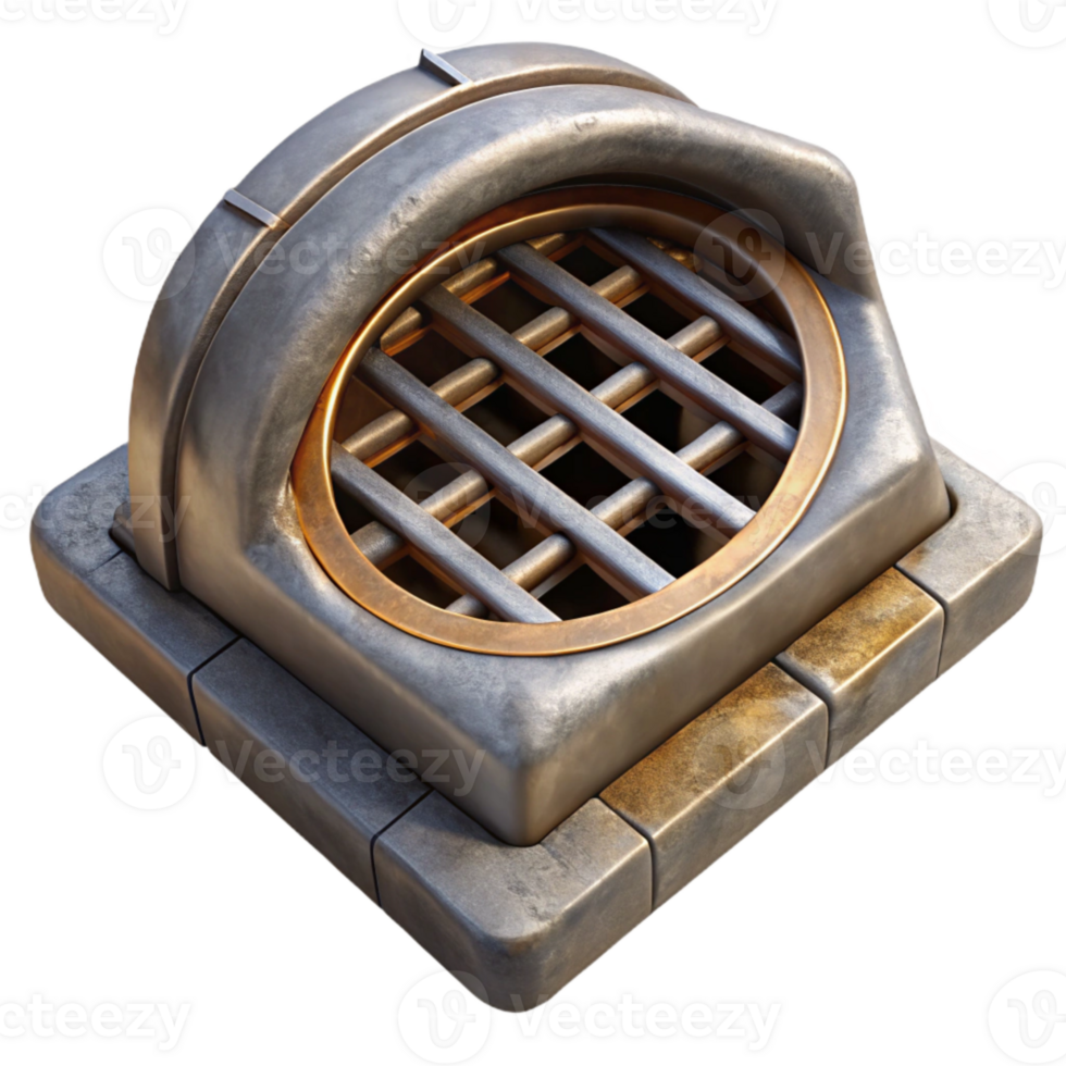 magnificent artistic Underground Bunker Ventilation Grate Metal Cutout high quality png