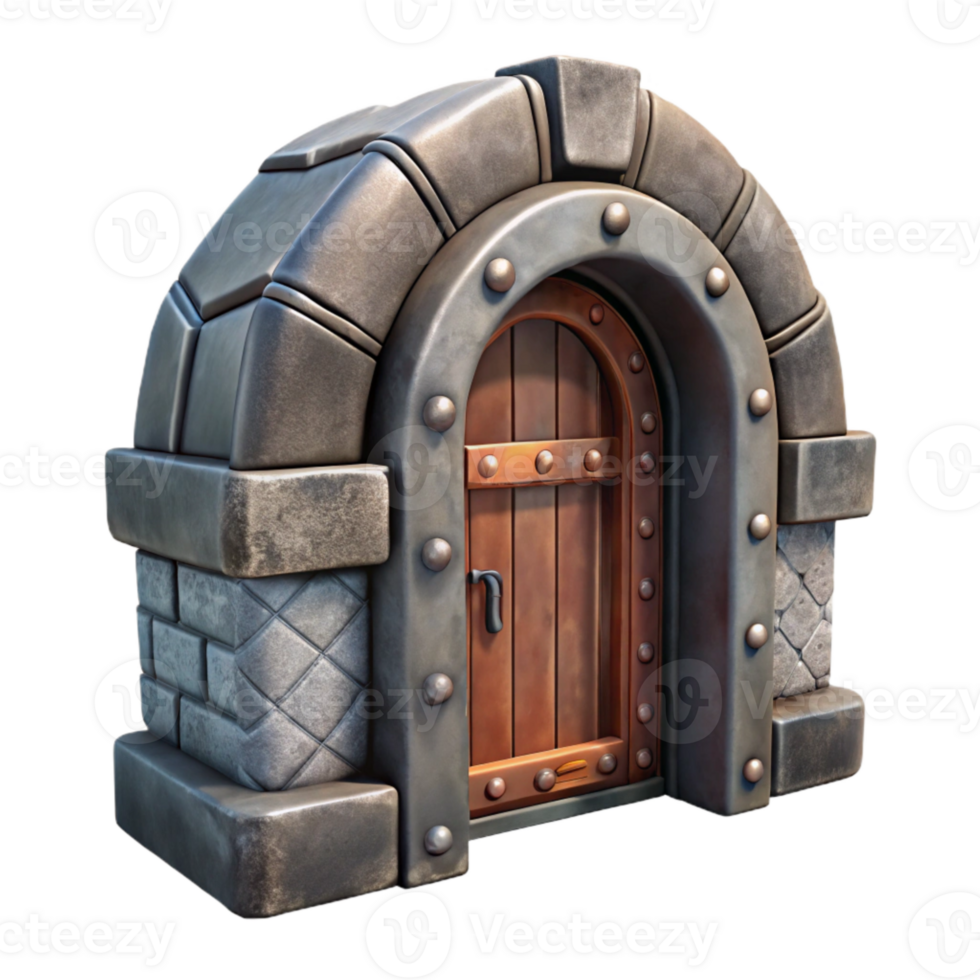 serene creative Underground City Entrance Metal Door Isolated high quality png