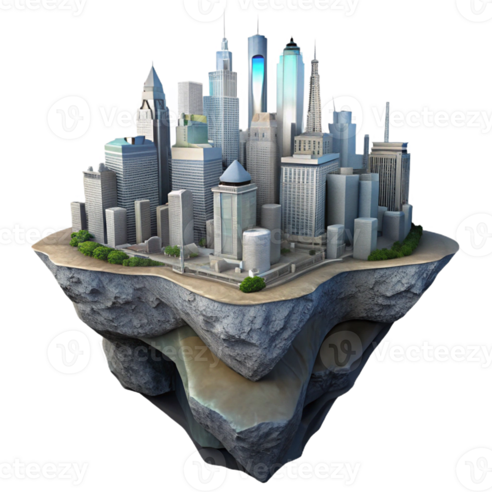 elegant minimalist Underground City Skyline Dramatic Lighting Transparent Background original png
