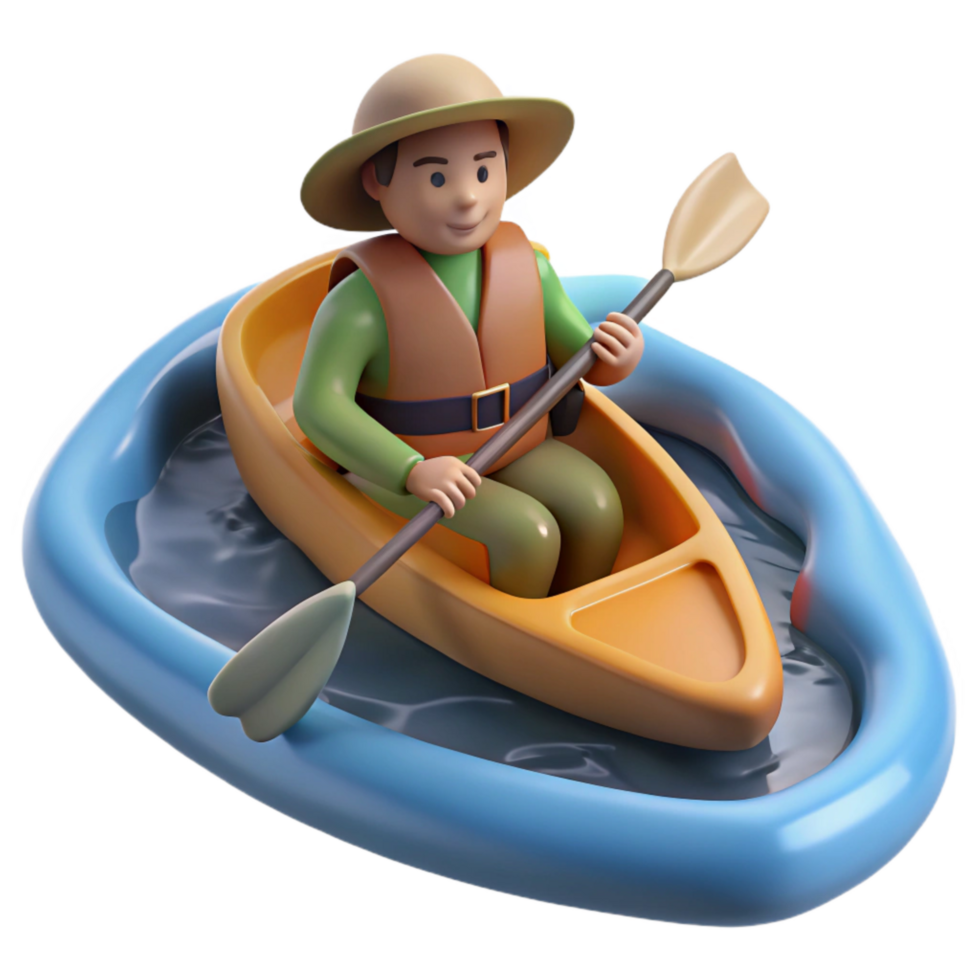 wonderful traditional Underground River Kayaker Paddling Isolated high resolution png