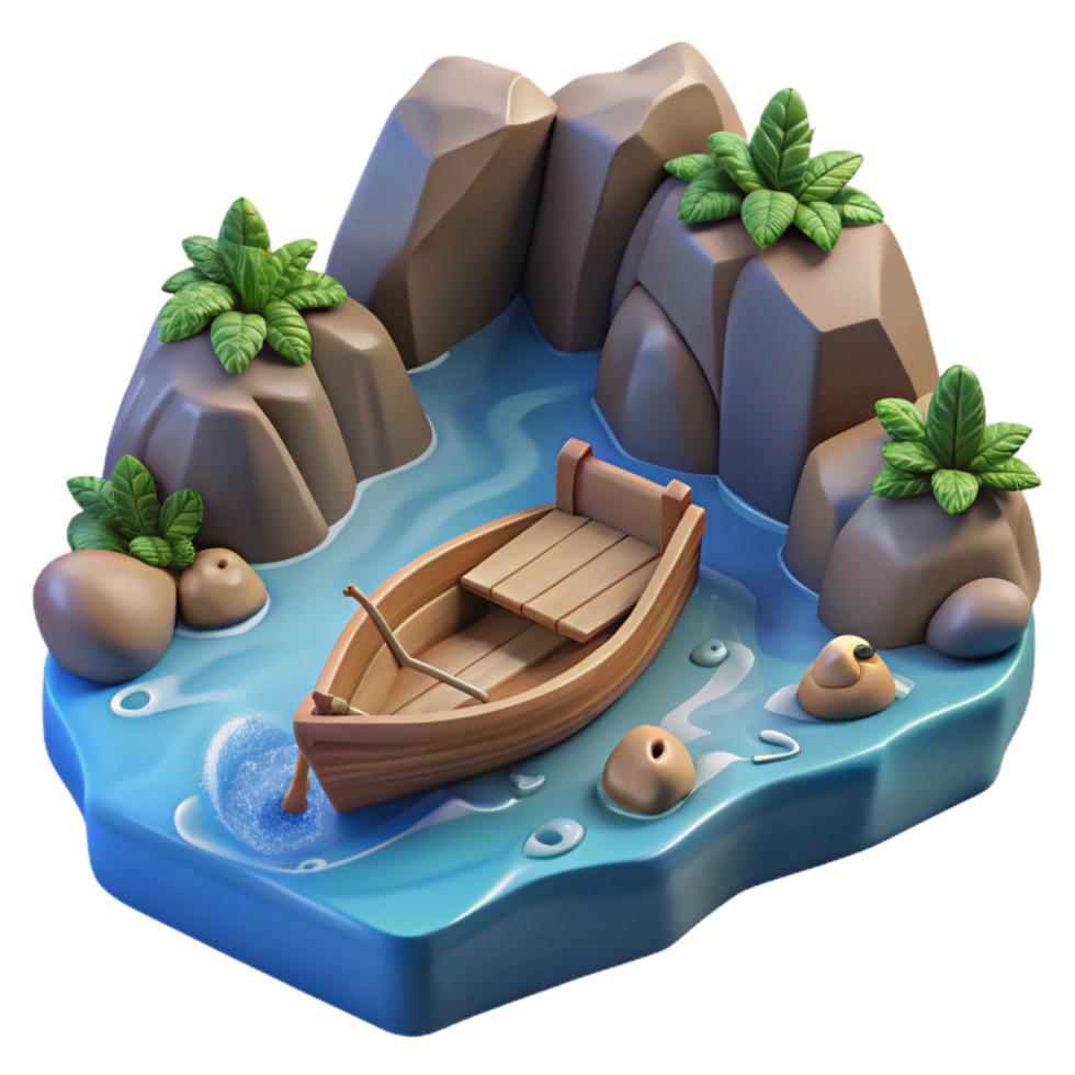 beautiful classic Underground River Rapids Whitewater Isolated high quality png