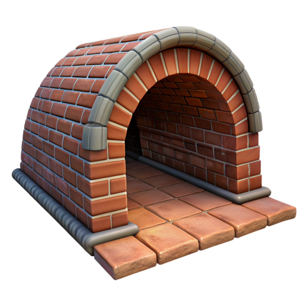 dramatic modern Underground Tunnel Brick Walls Transparent Background authentic png