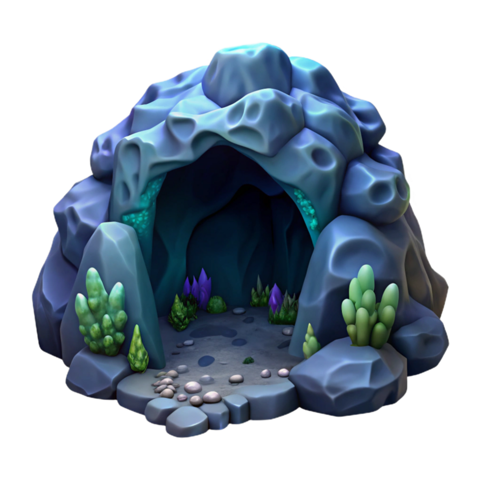 dramatic traditional Underwater Cave Dark and Mysterious Isolated Element original png