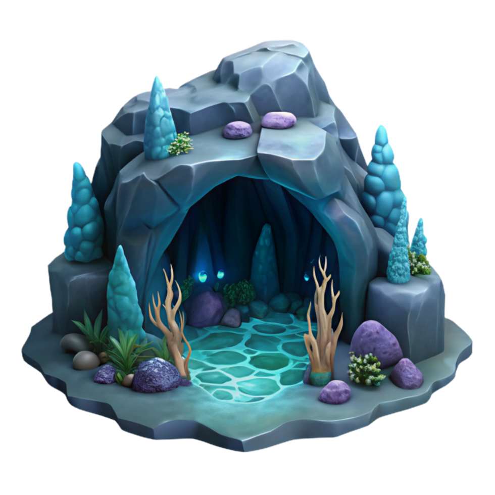 dramatic minimalist Underwater Cave Dark and Mysterious Isolated Element genuine png