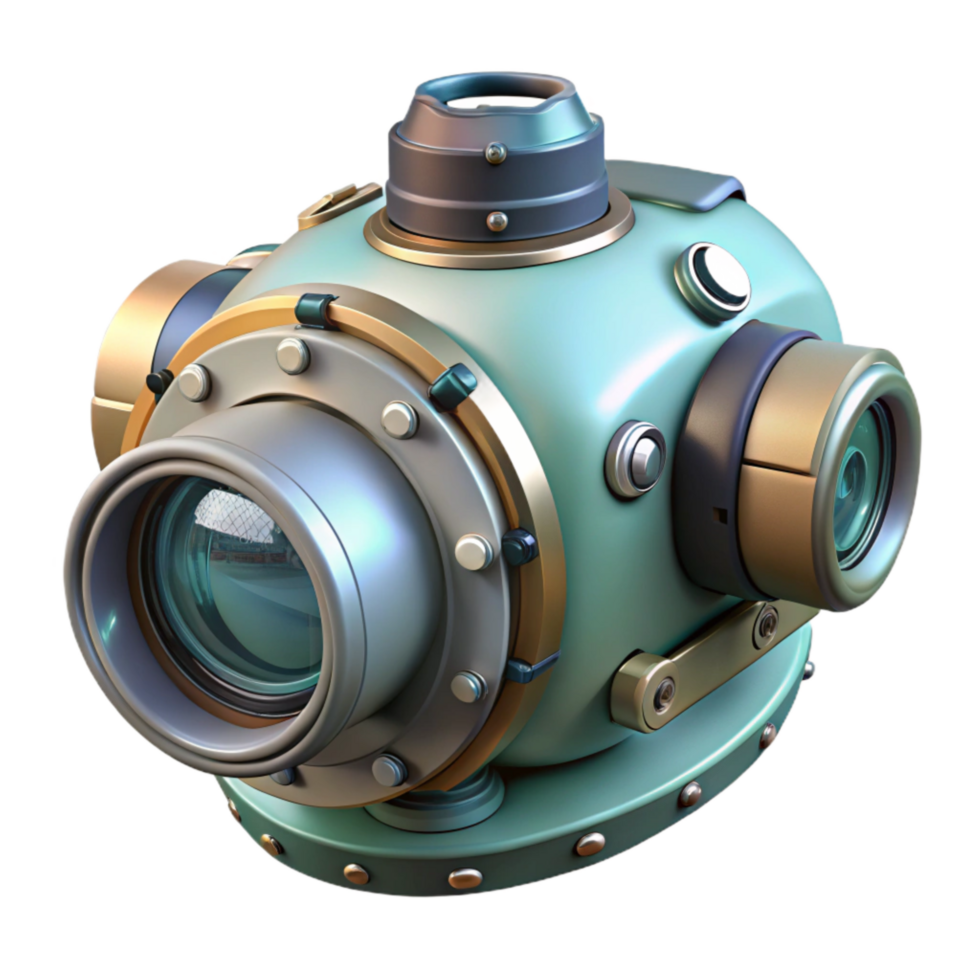 elegant traditional Underwater Drone Camera Housing Close Up Isolated authentic png