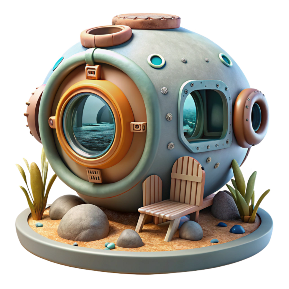 beautiful contemporary Underwater Habitat Module Interior View Cutout detailed png