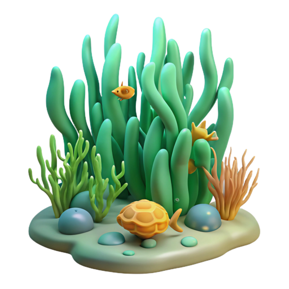 magnificent rustic Underwater Kelp Forest Scene with Transparent Background exclusive png