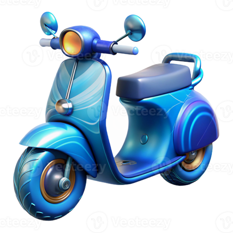 vibrant vintage Underwater Scooter Blue Modern Transparent Background high quality png