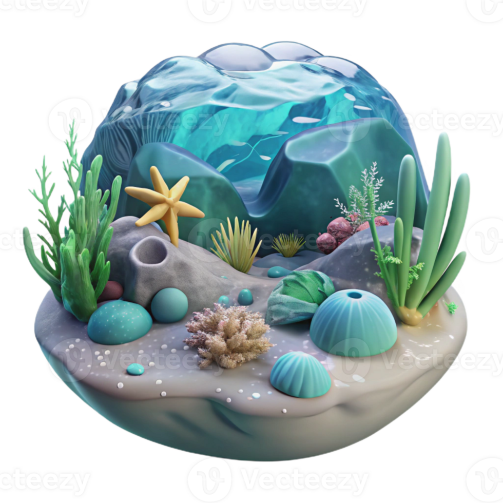 dramatic rustic Underwater Seascape Transparent Background original png