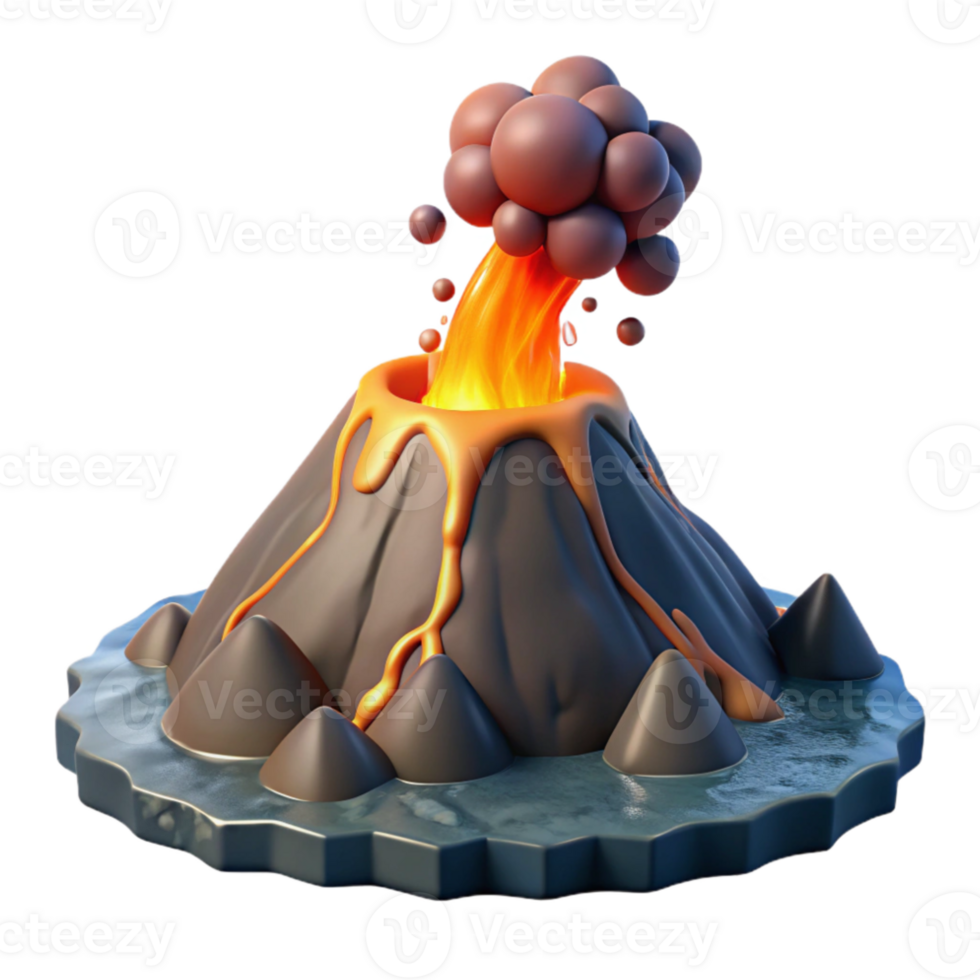 magnificent classic Underwater Volcano Erupting Cutout Dramatic Scene authentic png