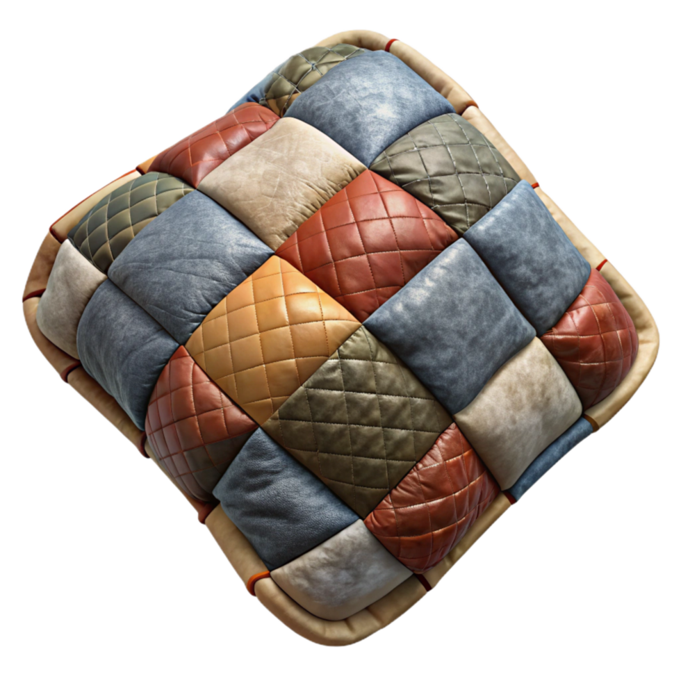 beautiful abstract Upcycled Tshirt Quilt Patchwork Design Isolated Element png