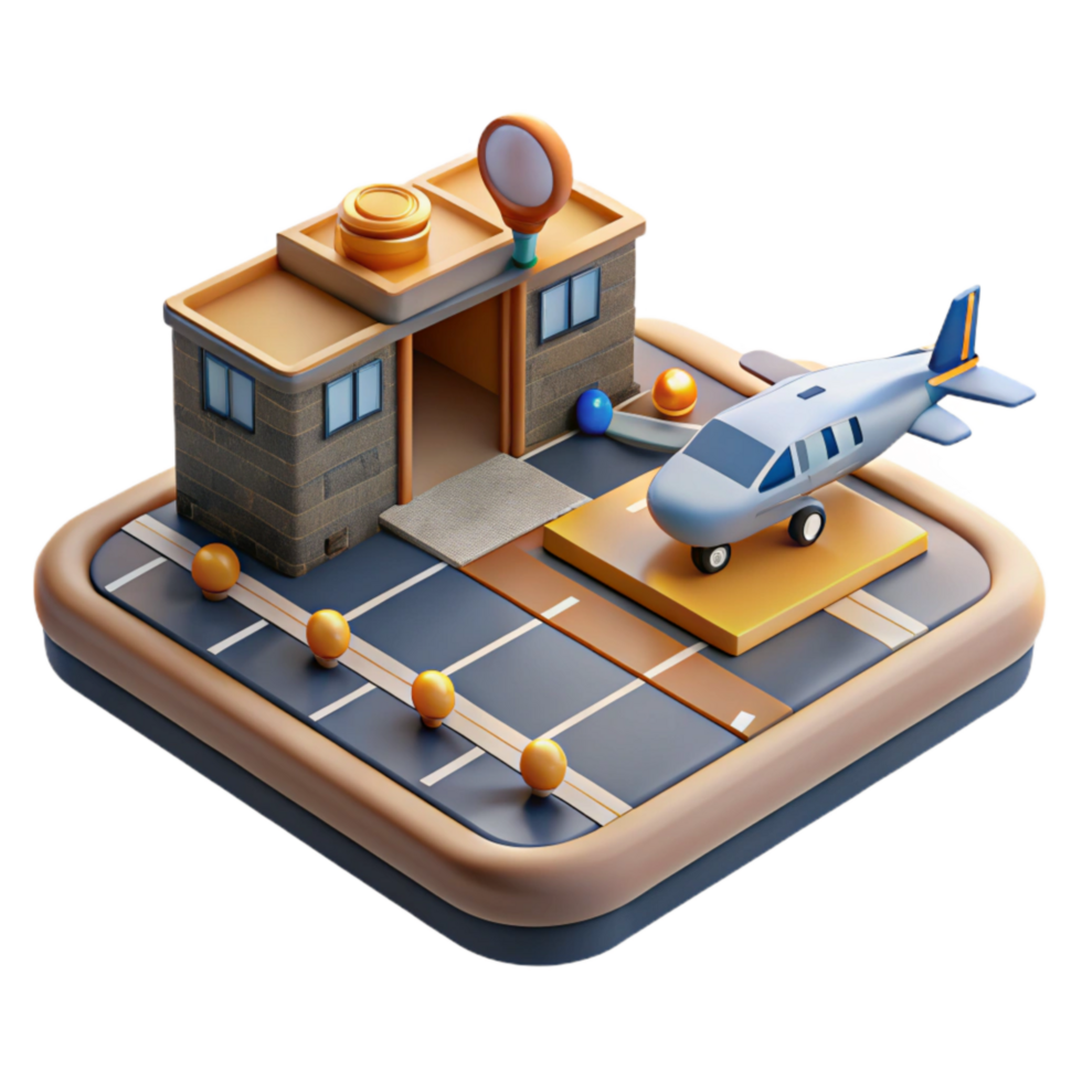 serene abstract Urban Air Taxi Landing Pad Isolated authentic png