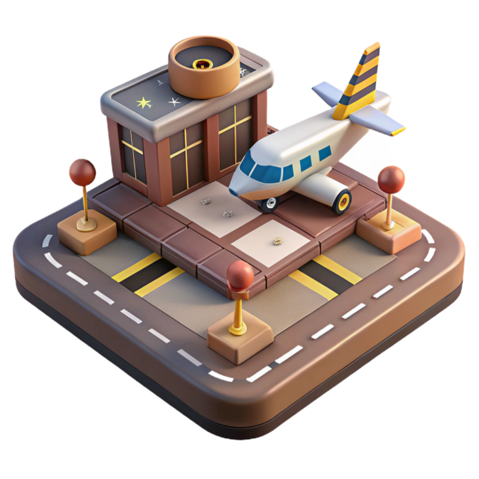 serene rustic Urban Air Taxi Landing Pad Isolated premium png