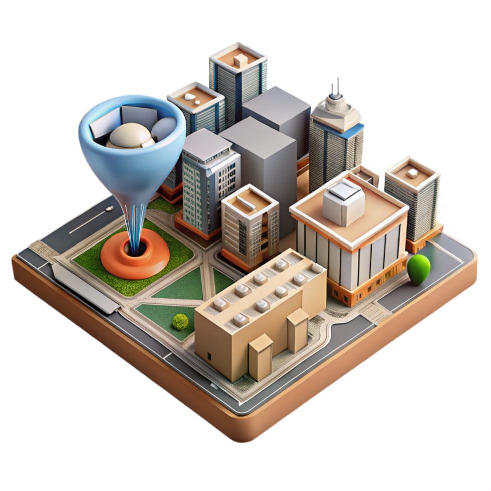 elegant abstract Urban Area Aerial View with Drone Cutout detailed png