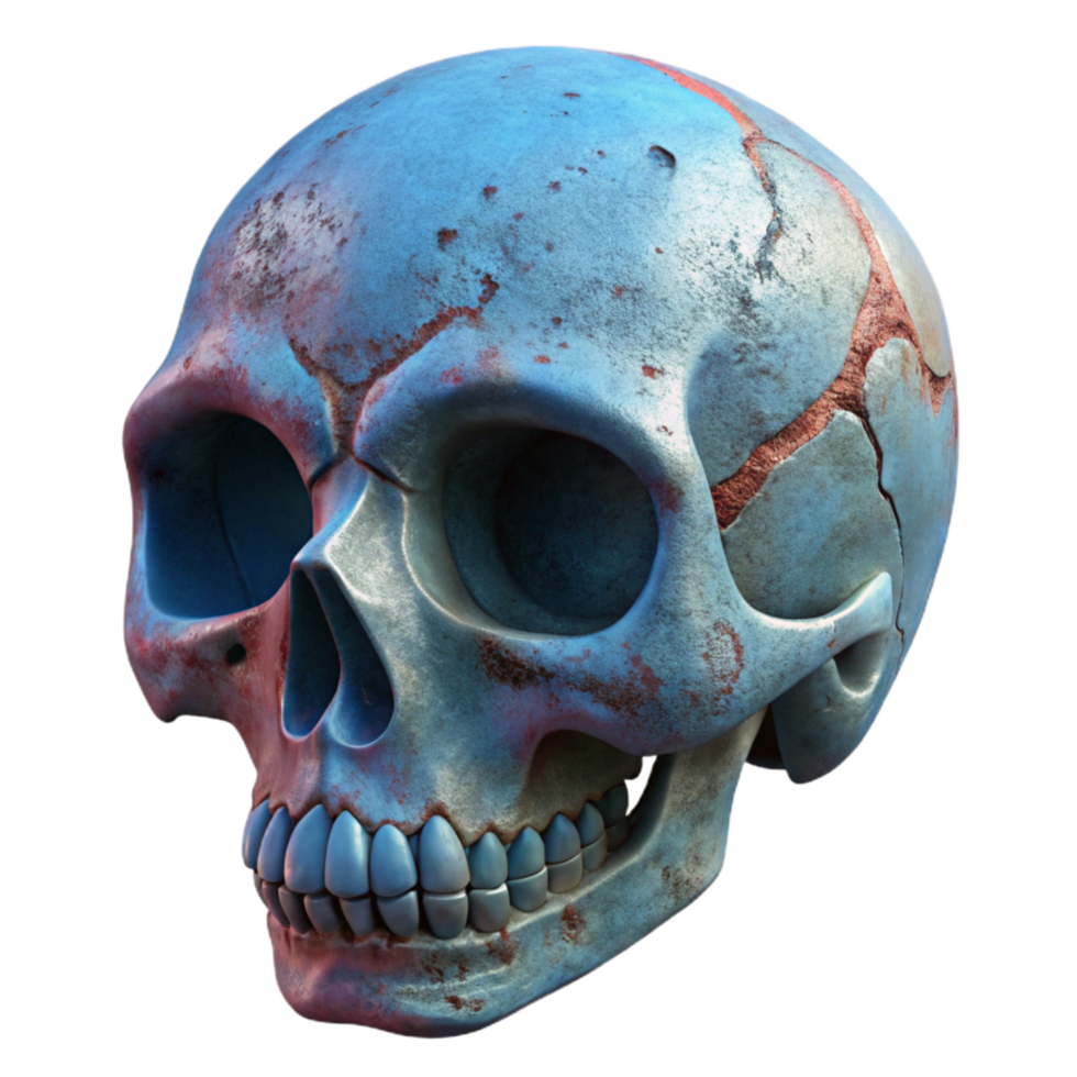 serene classic Urban Art Skull Design Isolated detailed png